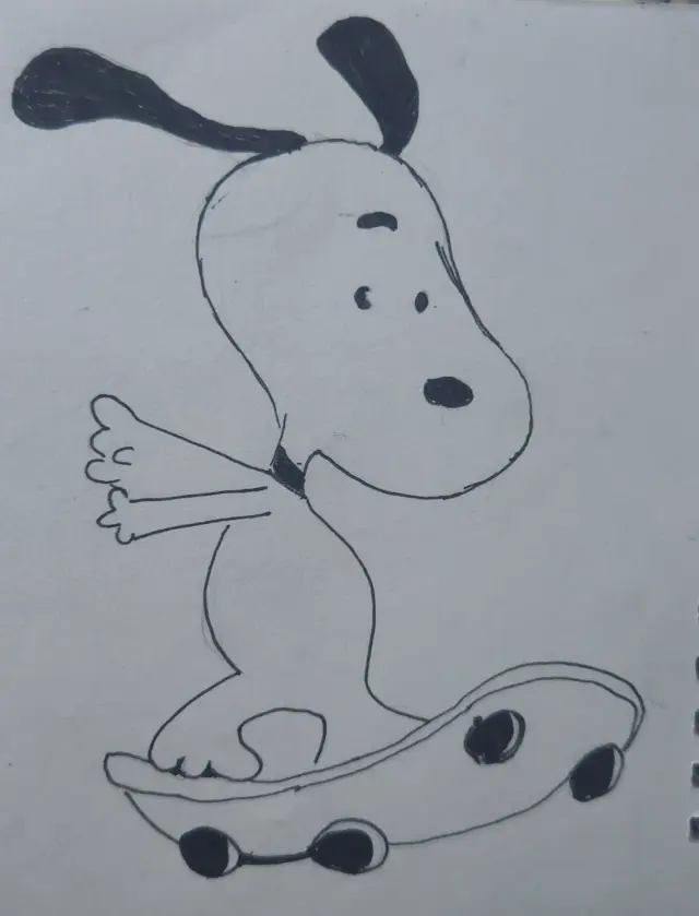 Snoopy on skateboard