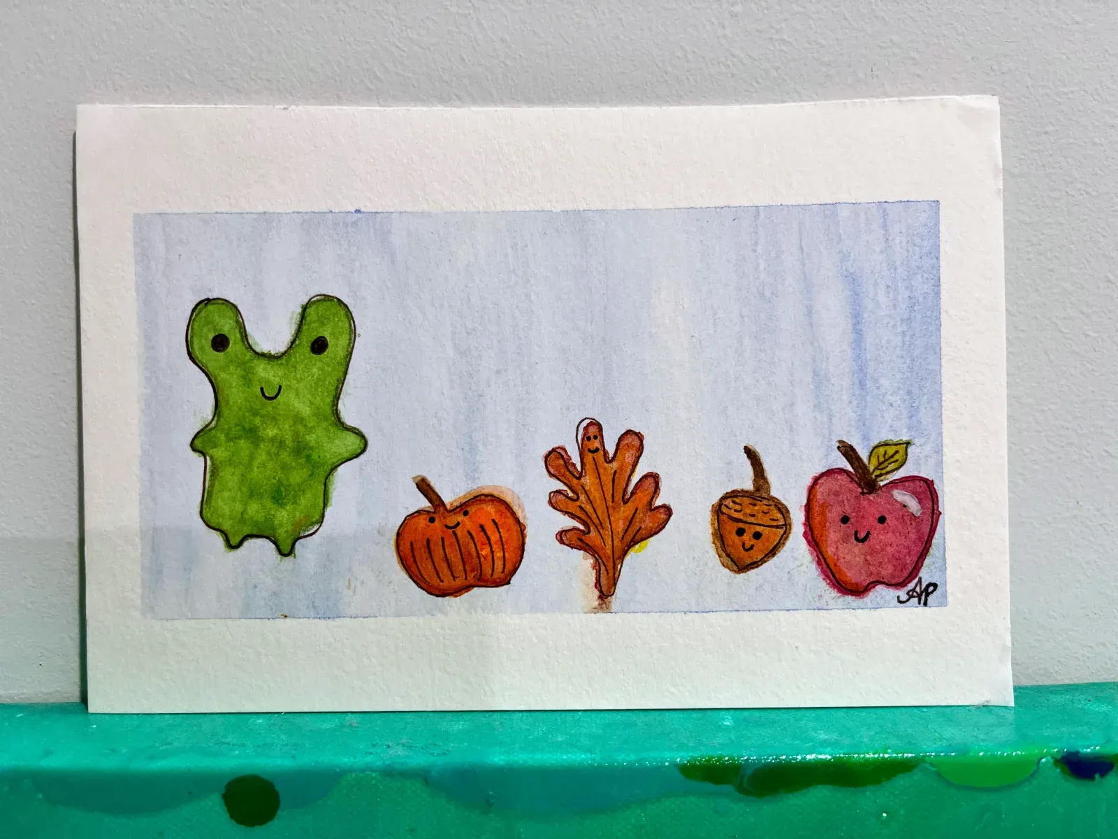 happy froggy and fall friends