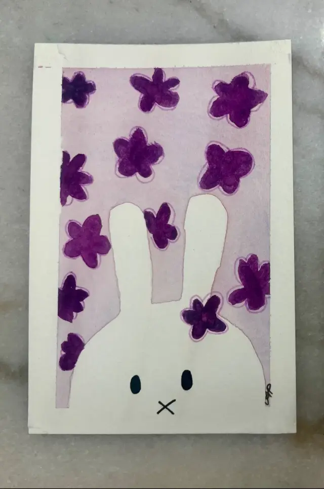 purple flower miffy