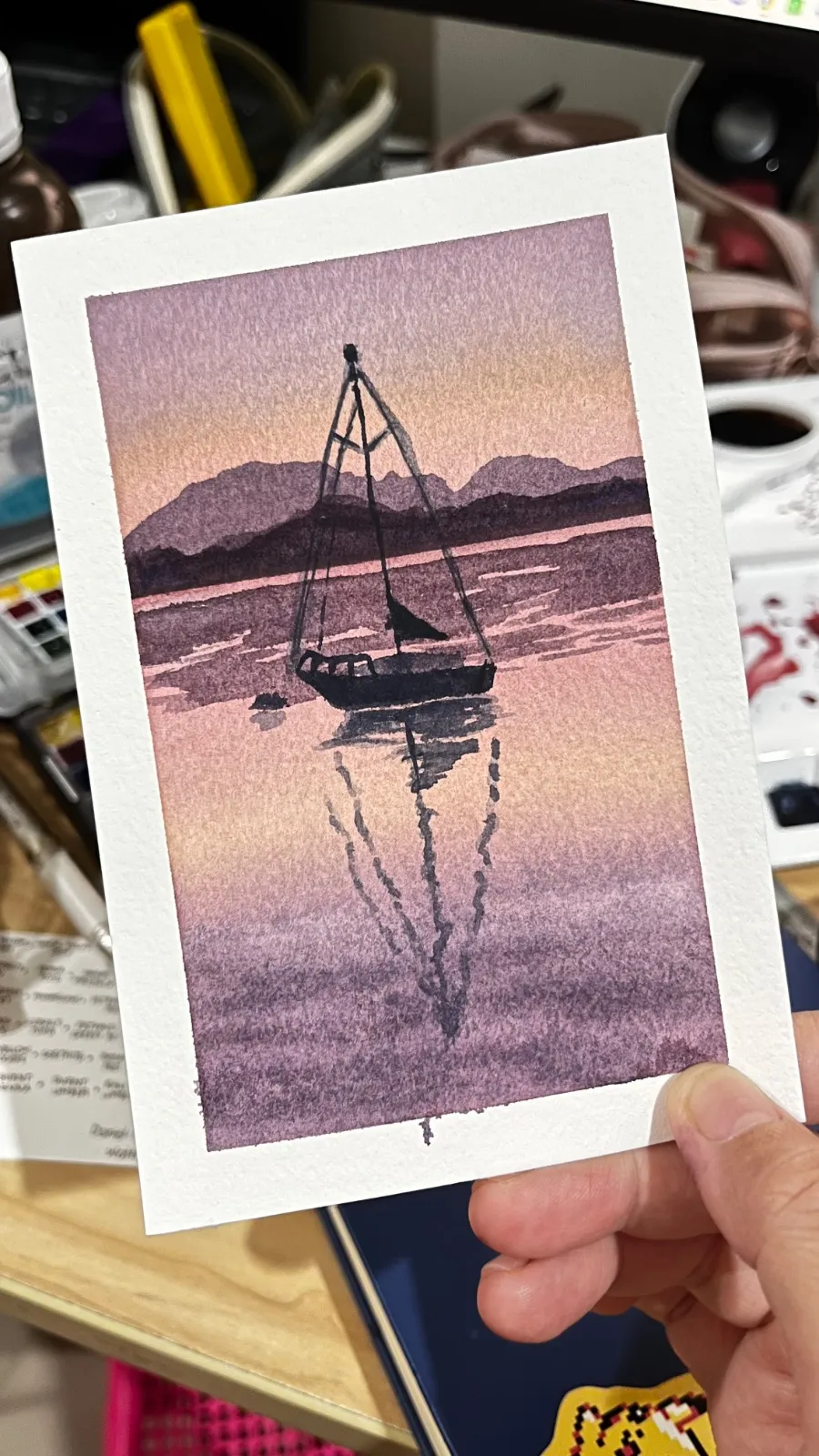 sunset on a boat