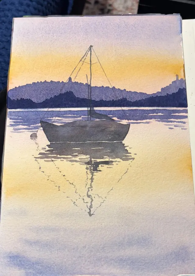 Sunset sailboat