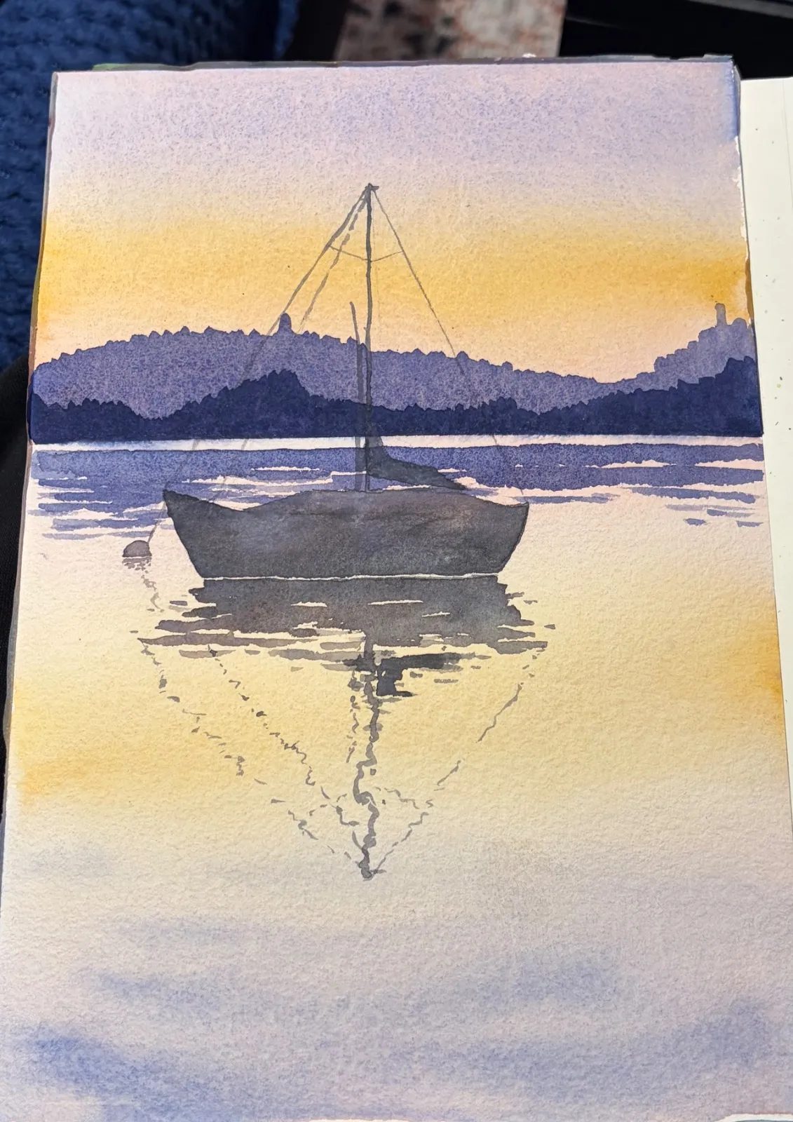 Sunset sailboat