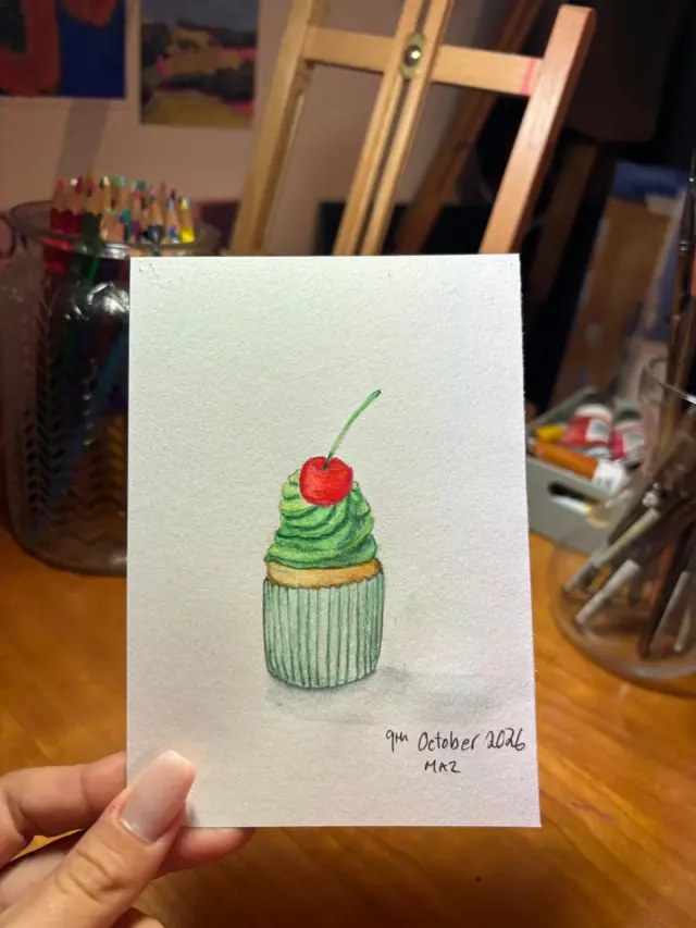 Cupcake with a cherry on top ๐