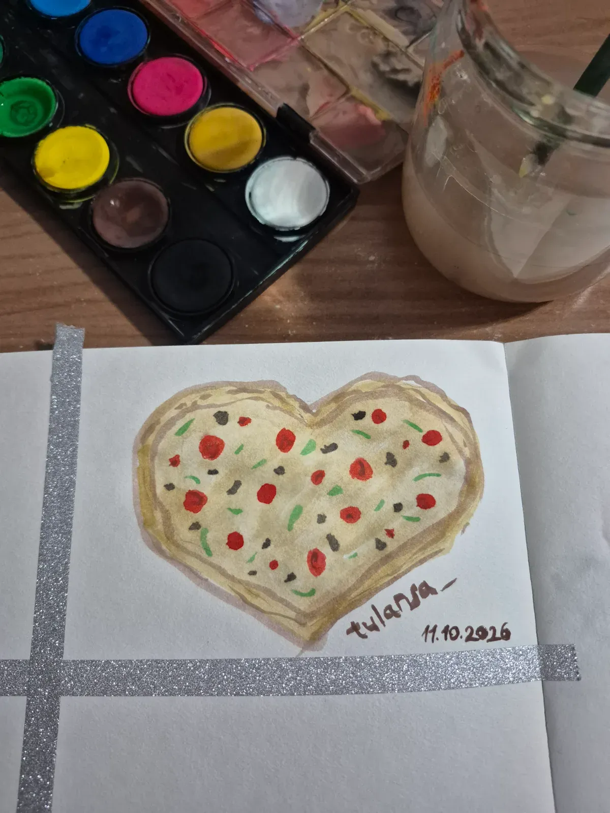 Heart shaped pizza