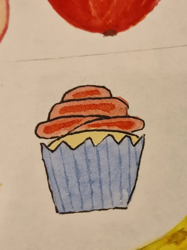 Quick drawing cupcake