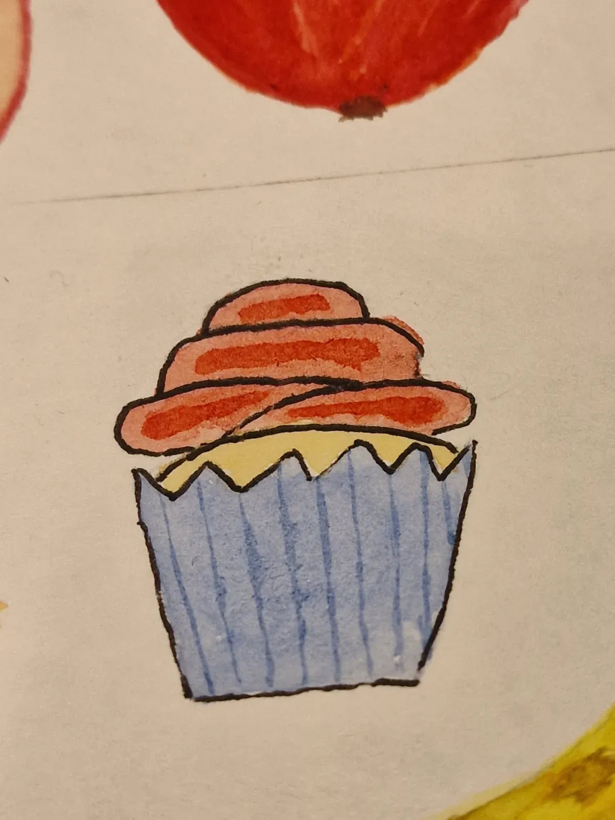 Quick drawing cupcake
