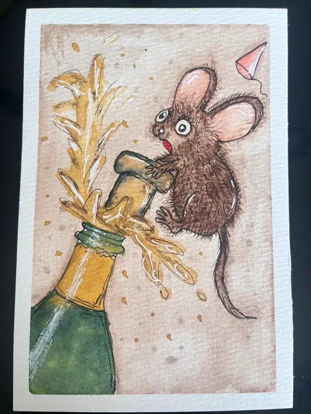 The mouse is celebrating! 🐭🎉