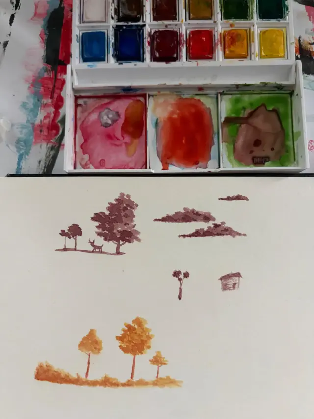 Red and orange leaves