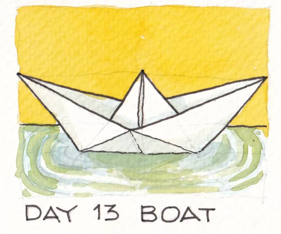 paper boat in muddy water