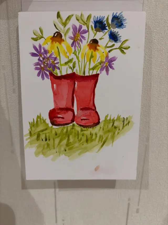 Boots with wild flowers