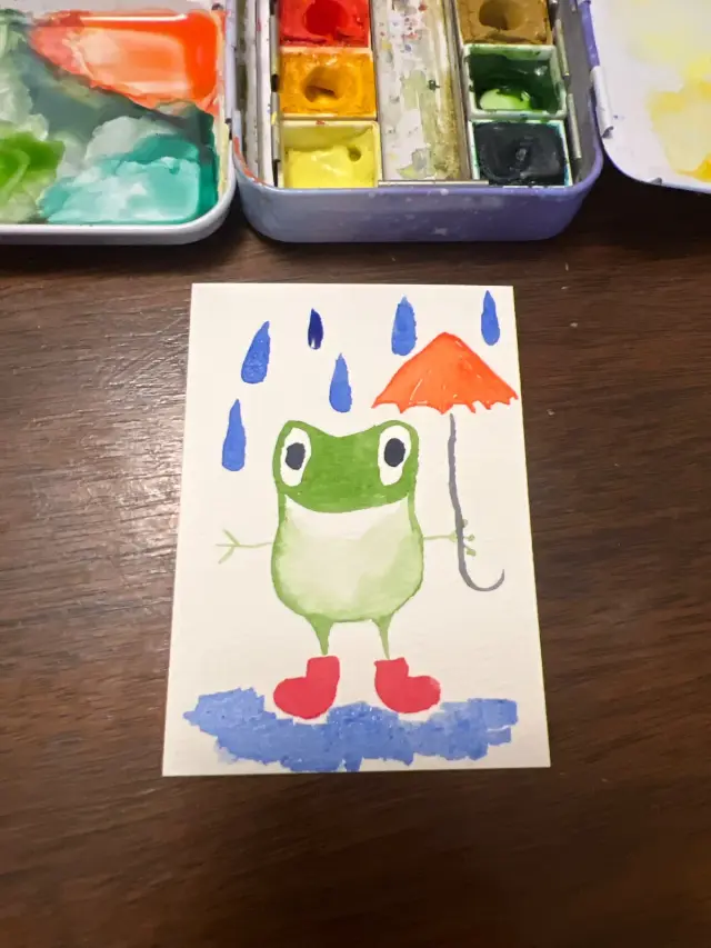 frog in the rain