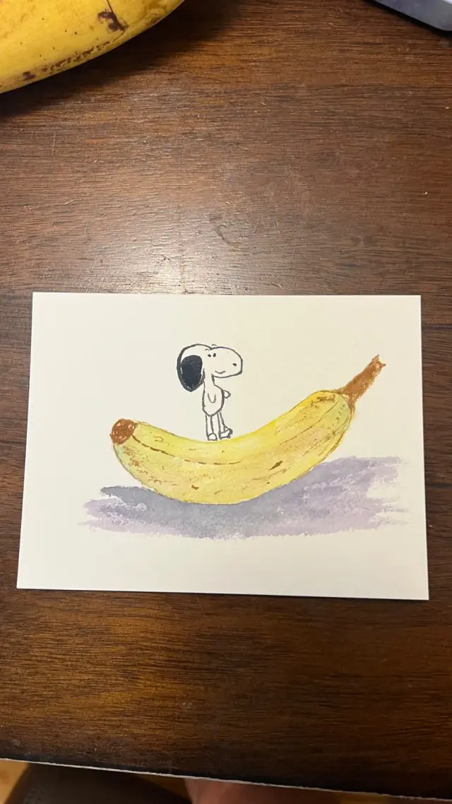 snoopy on banana