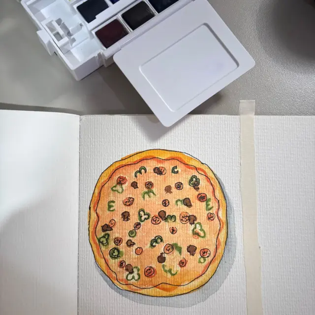 mushroom pepperoni peppers pizza