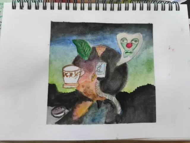 pink moon - nick drake album cover art recreation