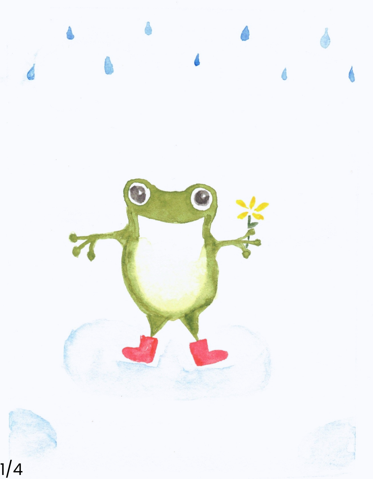 happy frog watercolor